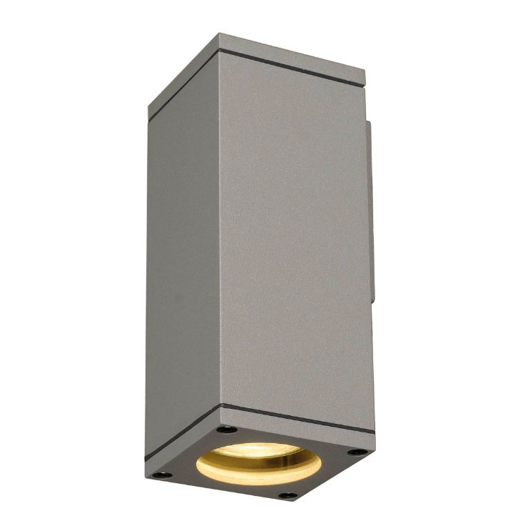 LED-Fassadenstrahler grau mit auswechselbarem Leuchtmittel | Wohlrabe