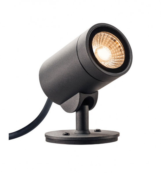 LED object or plant spotlight in anthracite surface with 3m supply cable and plug