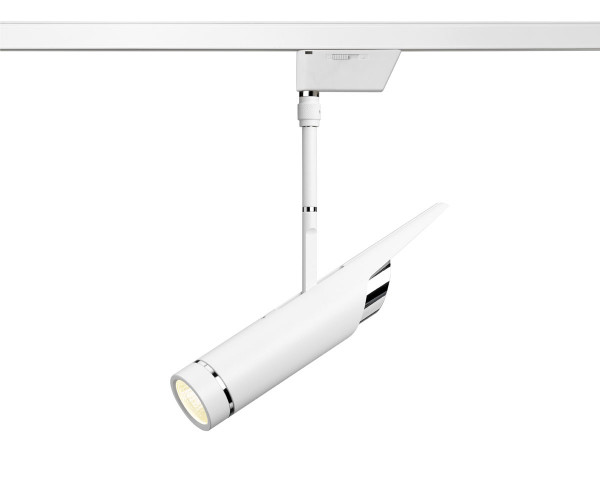 Spot luminaire Aviation for the 24V track system SMART.TRACK of Oligo optionally with beam angle 23° or 41° and the light colors 2700K or 3000K. Available in the surfaces white, black and chrome matt
