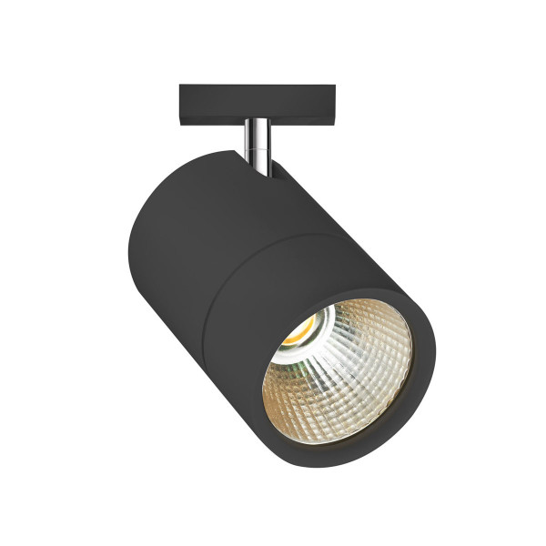 LED system spotlight ACT for the 230V track system DUOLARE from Bruck - here the variant in surface black