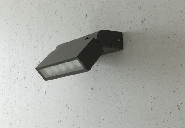 Swiveling ceiling and wall spotlights for outdoor applications with an anthracite surface