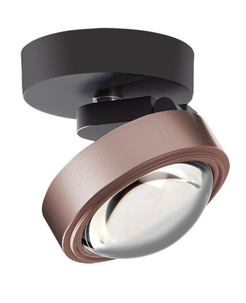 Rotating and swiveling LED ceiling spotlight Nubixx with glass lens, available in white, black, chrome or rosegold finishes