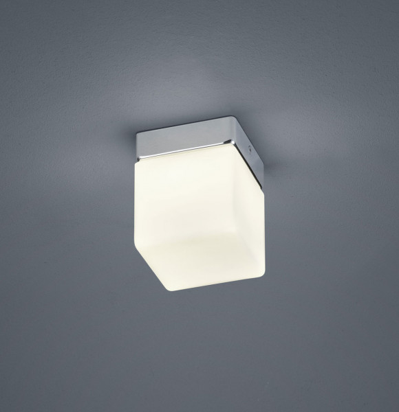 Square LED surface mounted light with opal glass and protection IP44