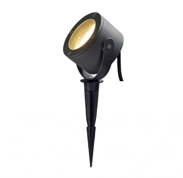 Aluminum spotlight in anthracite surface for interchangeable LED lamps
