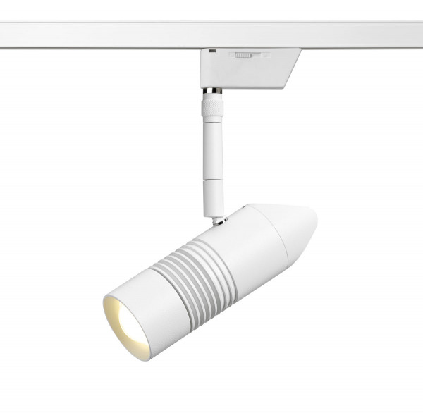 Spot luminaire A LITTLE BIT MORE for the 24V track system SMART.TRACK by Oligo optionally with the light colors 2700K or 3000K and variable beam angle between 20-60°. Available in the surfaces black, white, chrome and chrome matt