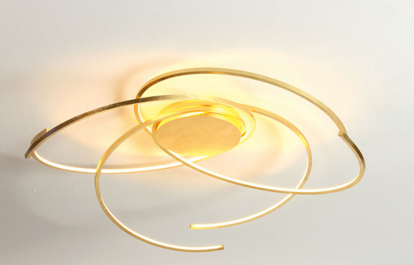 LED Ceiling Light SPACE from Escale - here the variant in surface gold leaf