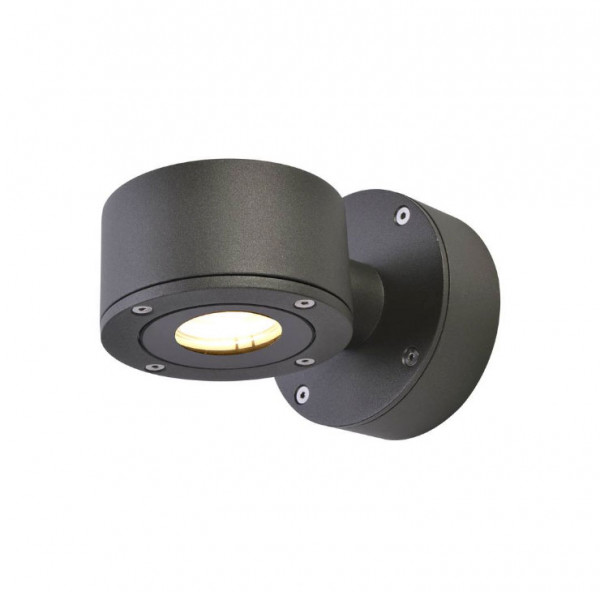 LED facade spotlight in anthracite surface, emitting on one side with 450lm