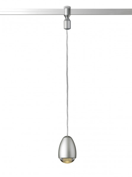 LED pendant light ROCKET for the rail system CHECK IN by Oligo - here the variant in surface matt chrome