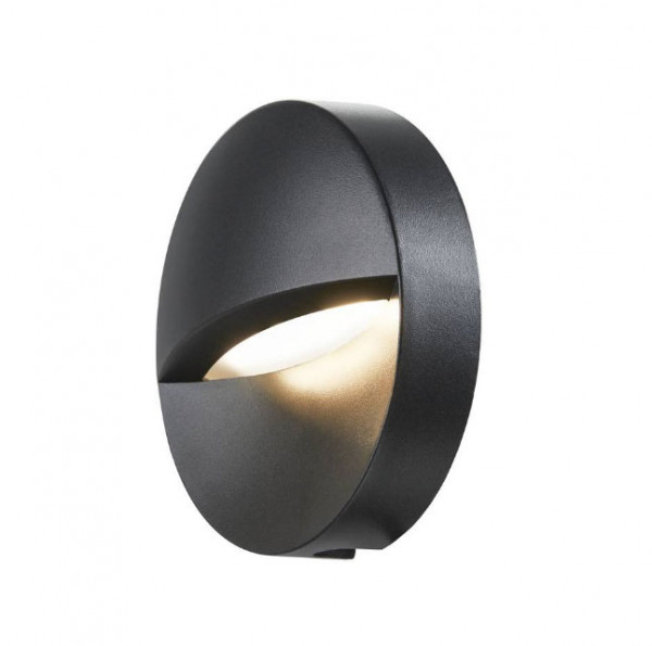 LED wall light with one-sided radiation in anthracite surface and adjustable light color 3000K or 4000K