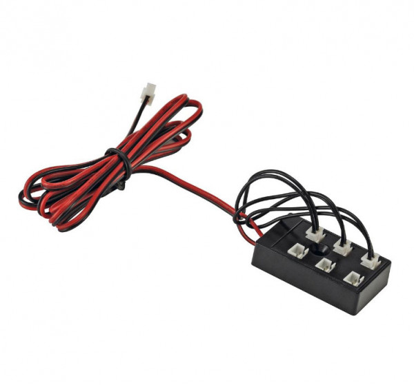 LED connector strip / distributor for mini-AMP connector system 3-fold