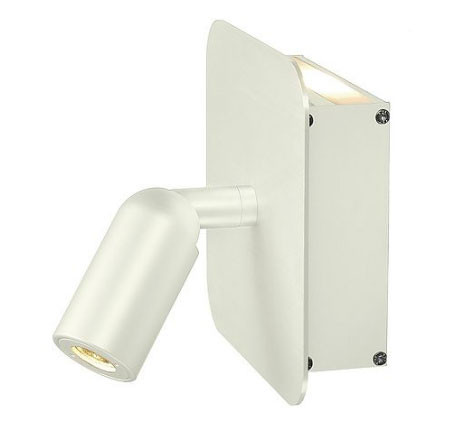 LED reading light with 2 independently switchable light sources - here the variant in surface white