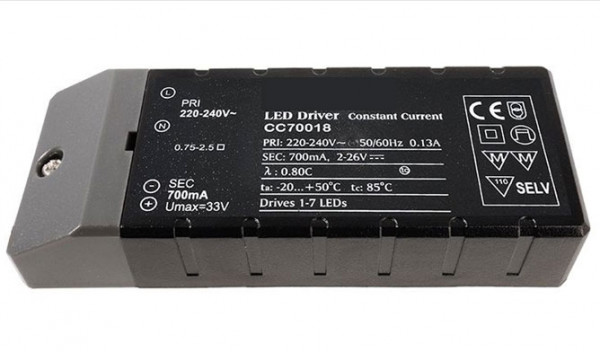 LED converter 700mA, 18W, not dimmable