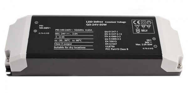 24V LED converter with constant output voltage, not dimmable