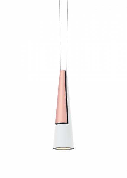 Light head CONE from the SLACK-LINE LED system by Oligo - here in color combination white / rose gold
