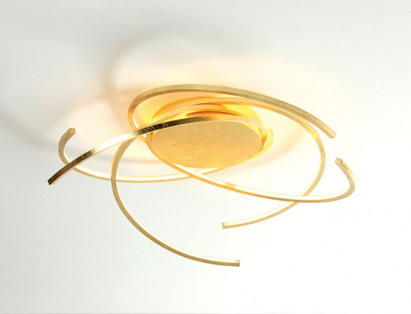 LED Ceiling Light SPACE from Escale - here the variant small in surface gold leaf
