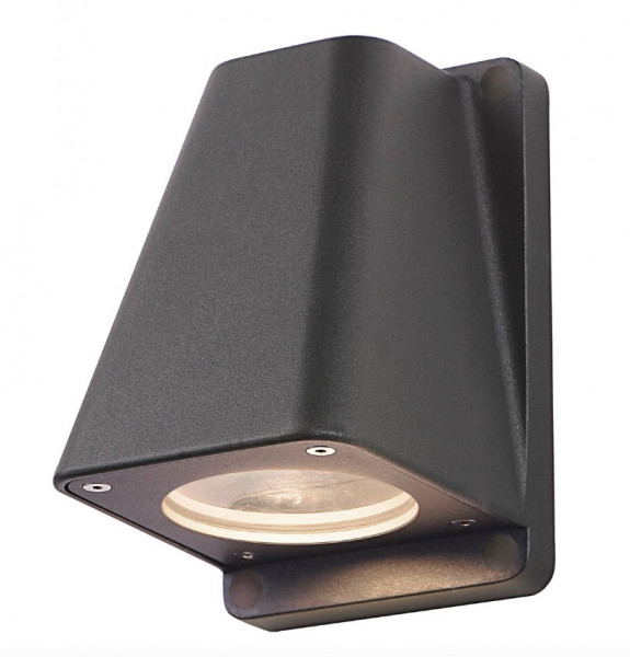 LED facade spotlight in anthracite surface, one-sided emission for interchangeable GU10 / QPAR51 LED or halogen lamps