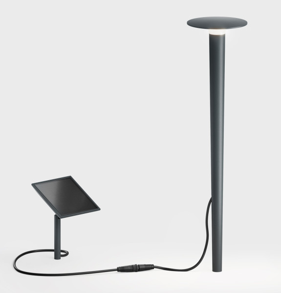 LED solar lights set lix from IP44.DE consisting of 1x light lix optionally in anthracite, black or brown, connecting cable and a solar panel