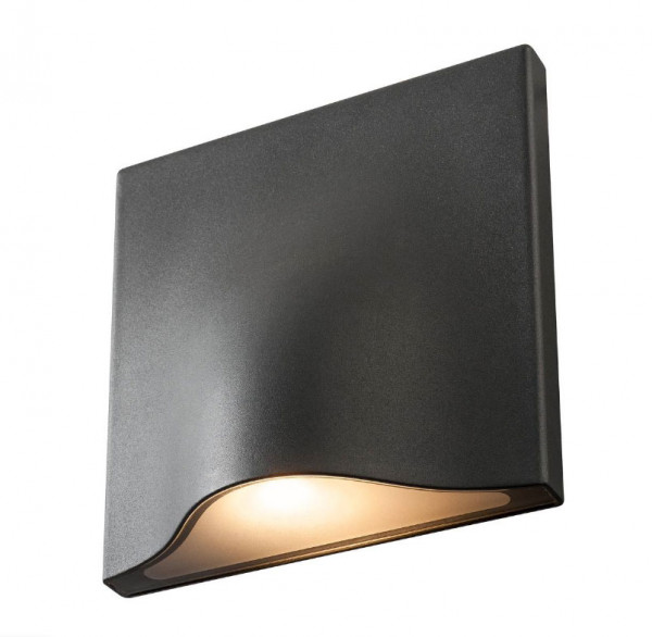 LED wall light with one-sided emission in anthracite surface