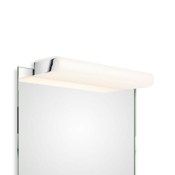 Spiegel Aufsteckleuchte BOOK von Decor Walther. Lieferbar in den Längen 15, 40 und 60cm und wahlweise in der Oberfläche chrom oder nickel satiniert