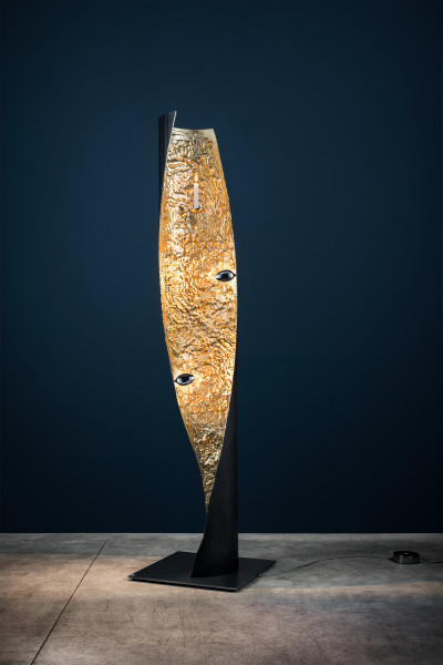 Design floor lamp Stchu Moon 09 by Catellani & Smith, optionally coated inside silver, gold or copper.