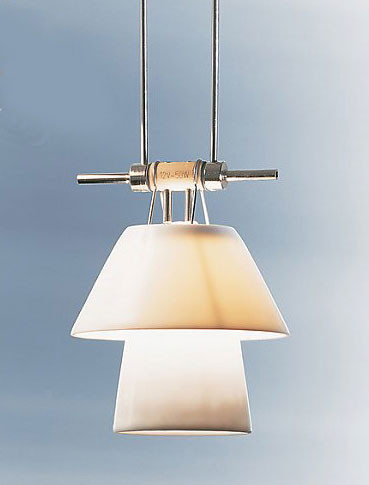 Lamp ELEMENT 5 with 2 porcelain shades from the YaYaHo cable system by Ingo Maurer