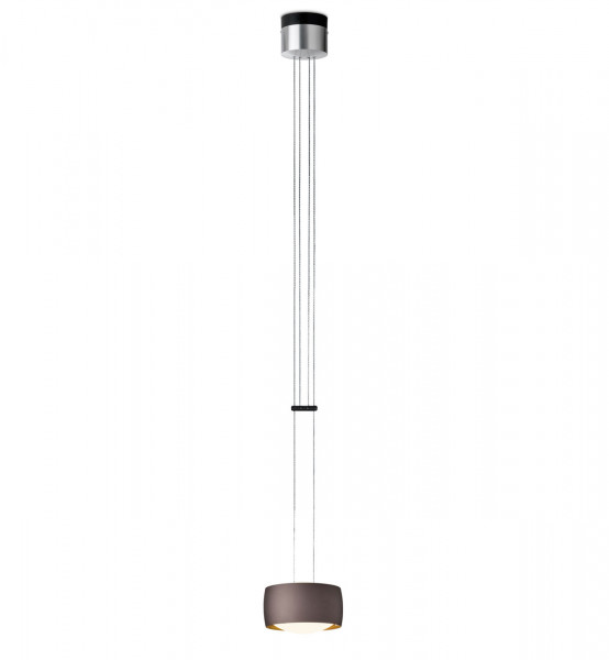 LED pendant luminaire GRACE with gesture control from Oligo - here the variant with head in Brazilian brown