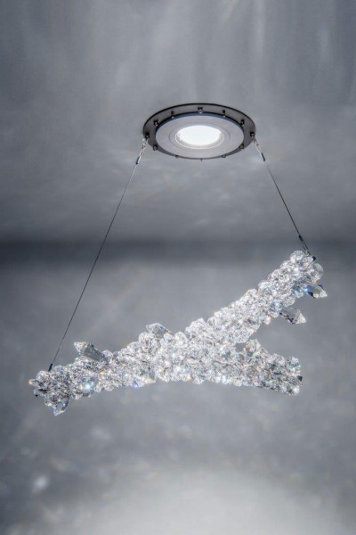 LED ceiling light MINI-LÜSTER STICK with hanging elements of Swarovski crystals