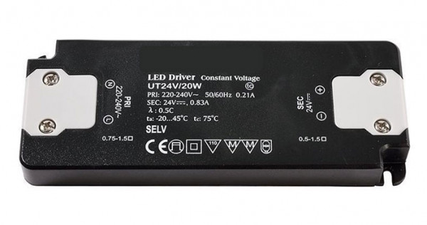24V LED converter with constant output voltage, not dimmable, flat design