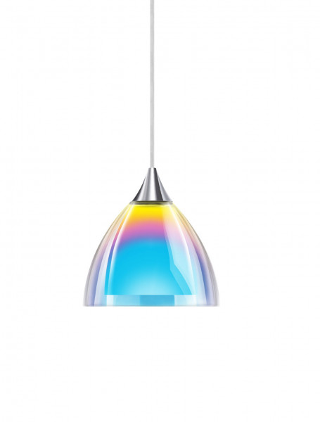 Pendant luminaire SILVA for the 230V track system DUOLARE from Bruck - here the variant with surface chrome
