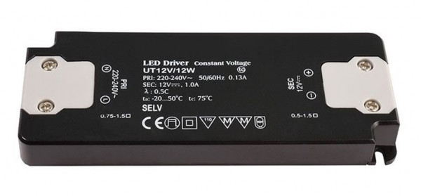 12V LED-Konverter mit konstanter Ausgangsspannung, nicht dimmbar, flache Bauweise