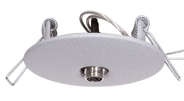 Plug contact socket IN-B for the 12V plug contact system from Oligo - here the variant in surface chrome matt