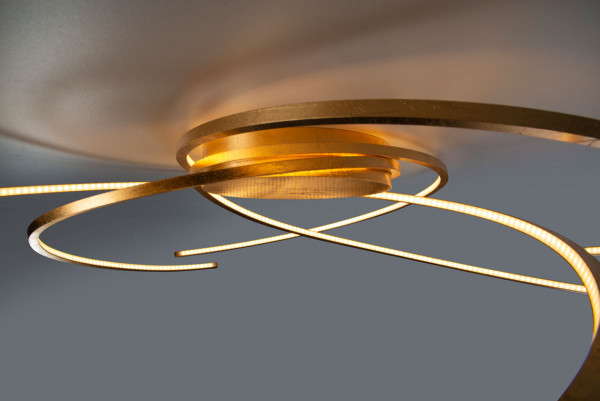 LED ceiling lamp SPACE from Escale - here the variant in surface gold leaf