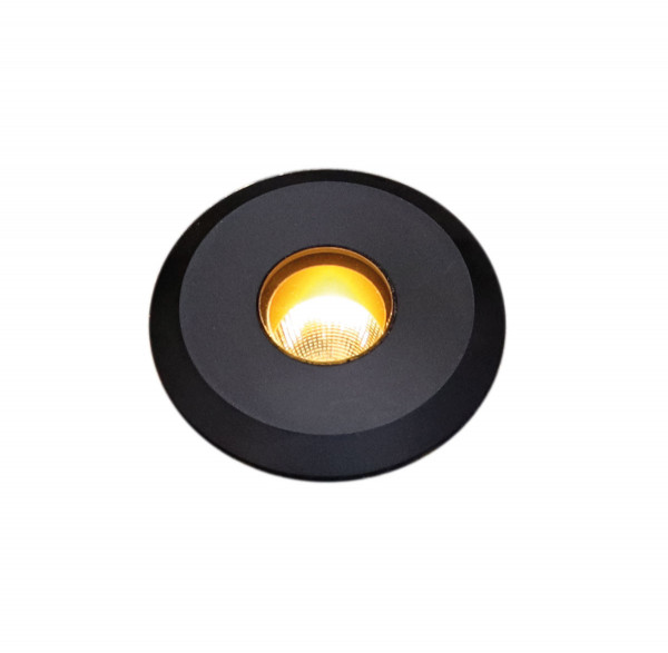 LED Bodeneinbauleuchte mit abgeschrägtem Rand wahlweise in Aluminium oder Edelstahl - hier die Variante in Aluminium mit Oberfläche schwarz anodisiert