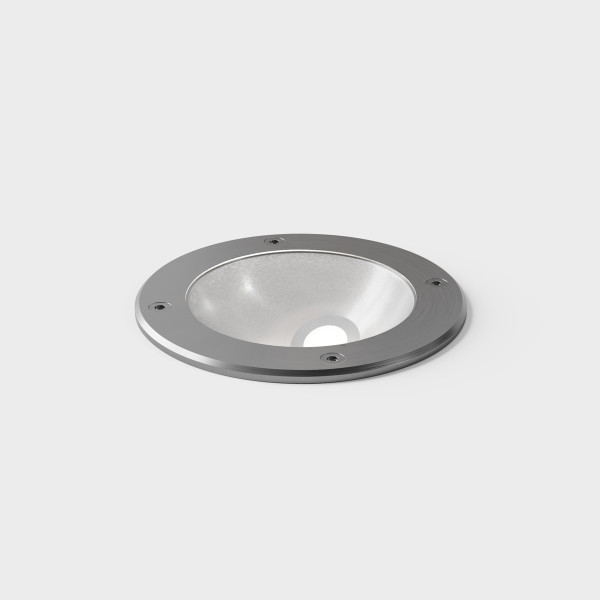 Asymmetrically radiating LED recessed floor light in A from the connect system from IP44.DE with glass cover optionally in black or stainless steel finish