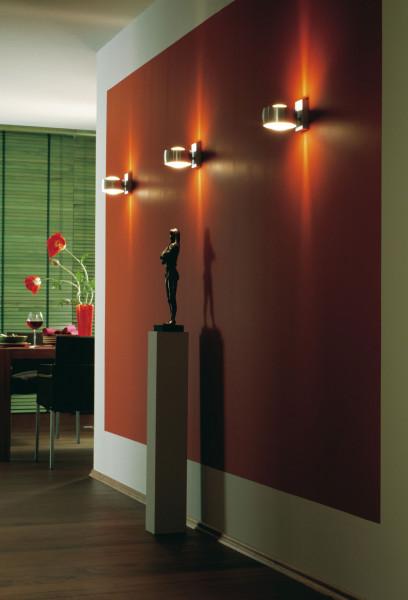 Wall lamp GRACE by Oligo for G9 retrofit bulbs - here a customer example with 2 lamps