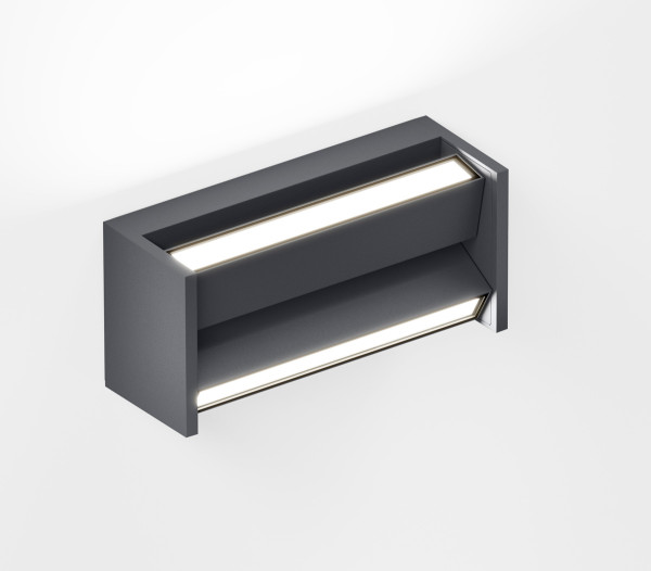 LED wall light SLAT from IP44.de available in black, white, gray, brown or anthracite
