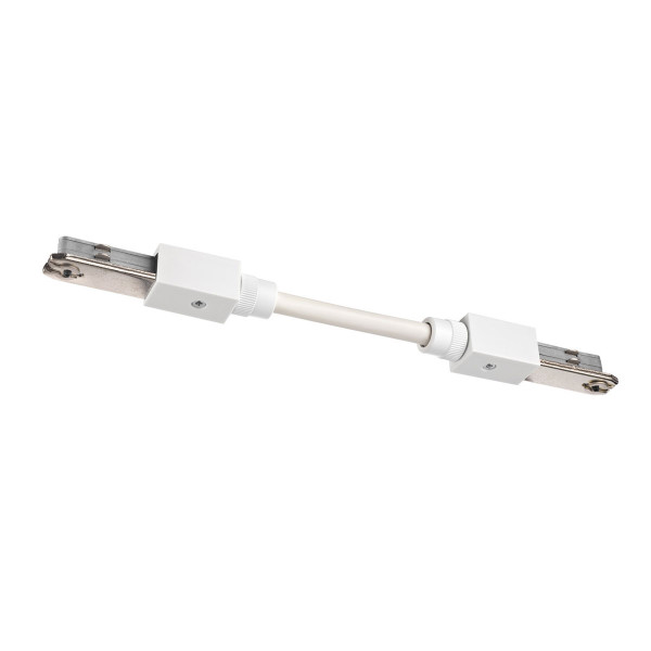 Flexible track connector for the tracks of the 230V track system DUOLARE from Bruck - here the variant in white