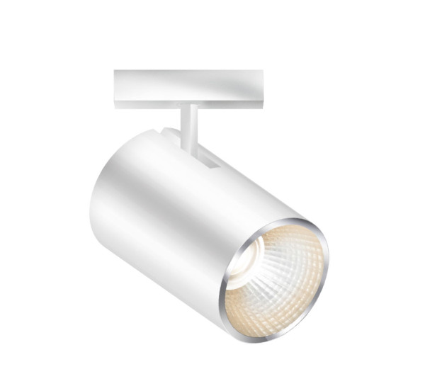 LED system spotlight ACT for the 230V rail system DUOLARE from Bruck - here the variant in surface white