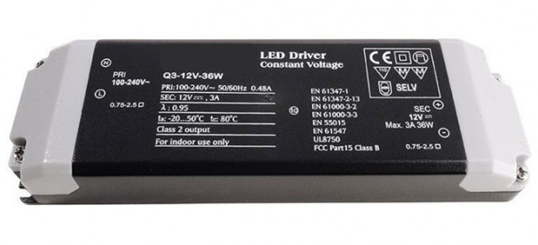 12V LED converter with constant output voltage, not dimmable