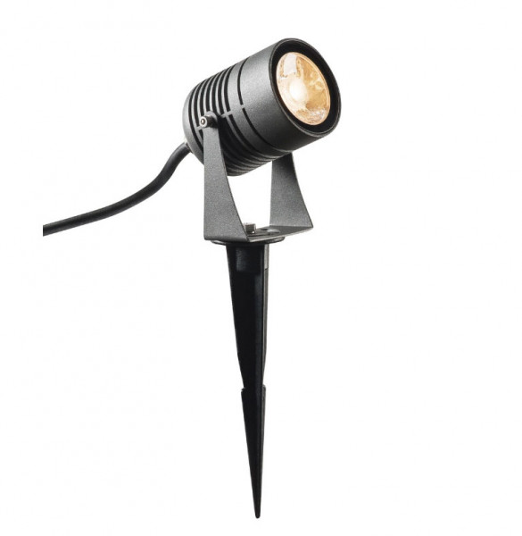 LED spike spotlight (here anthracite) for illuminating plants or trees, optionally in the surface anthracite, red or green