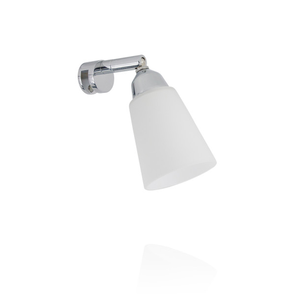 Mirror clamp-on lamp INDIA FIX optionally in the surface chrome or nickel matt